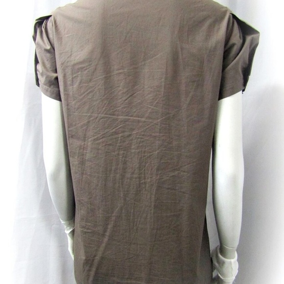 PIAZZA SEMPIONE BLOUSE BROWN SHORT SLEEVE 42 6 - Picture 5 of 7